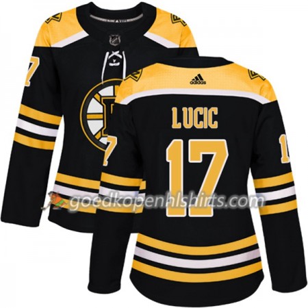 Boston Bruins Milan Lucic 17 Adidas 2017-2018 Zwart Authentic Shirt - Dames